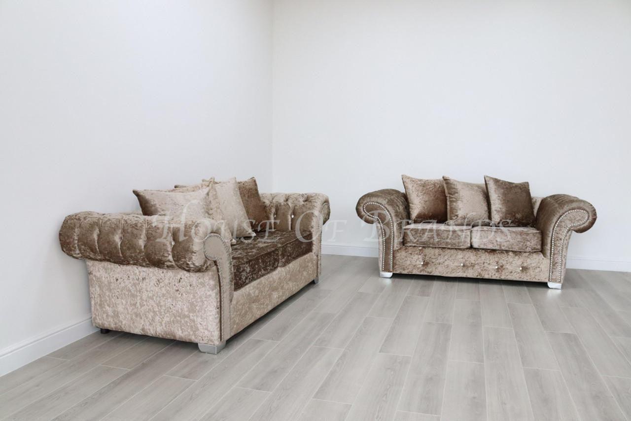 House Of Brands Bella Shimmer Velvet Sofa