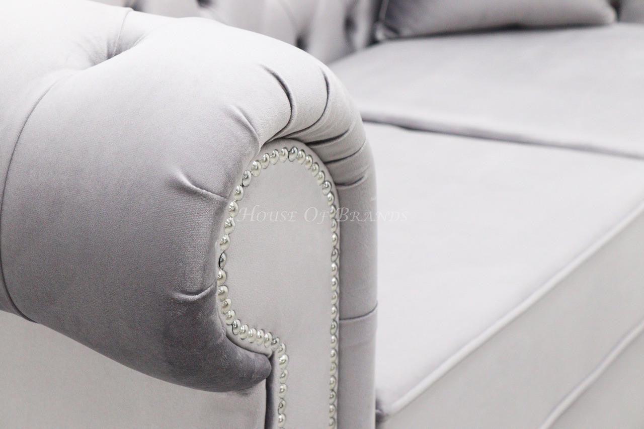 House Of Brands Chesterfield Velvet Sofa