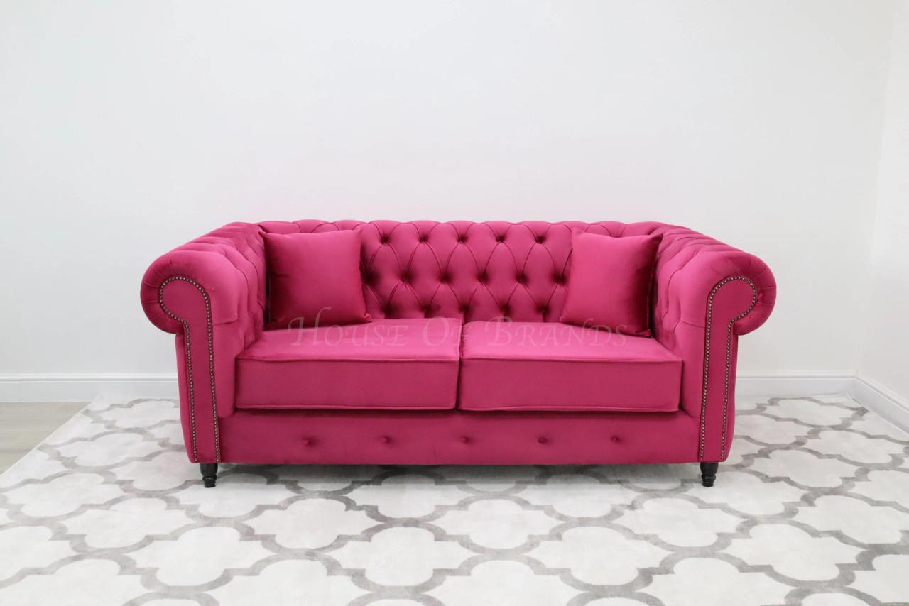 House Of Brands Chesterfield Velvet Sofa