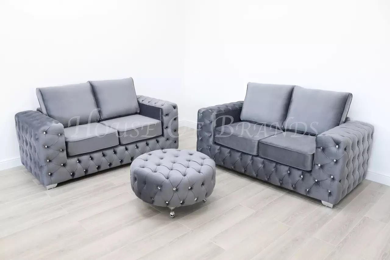 House Of Brands Upholstered Round Footstool