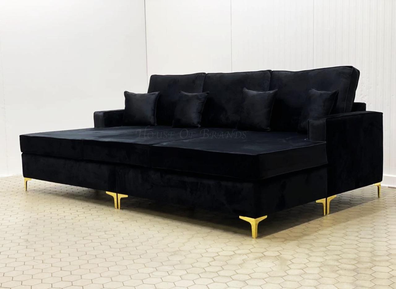 House Of Brands Riri Black and Gold Cinema Sofa