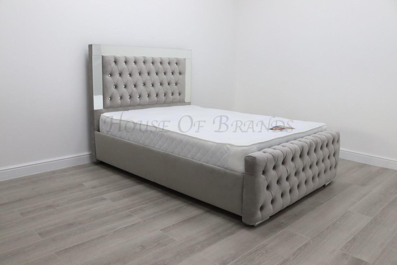 House Of Brands Vegas Mirrored Ottoman Storage Bed