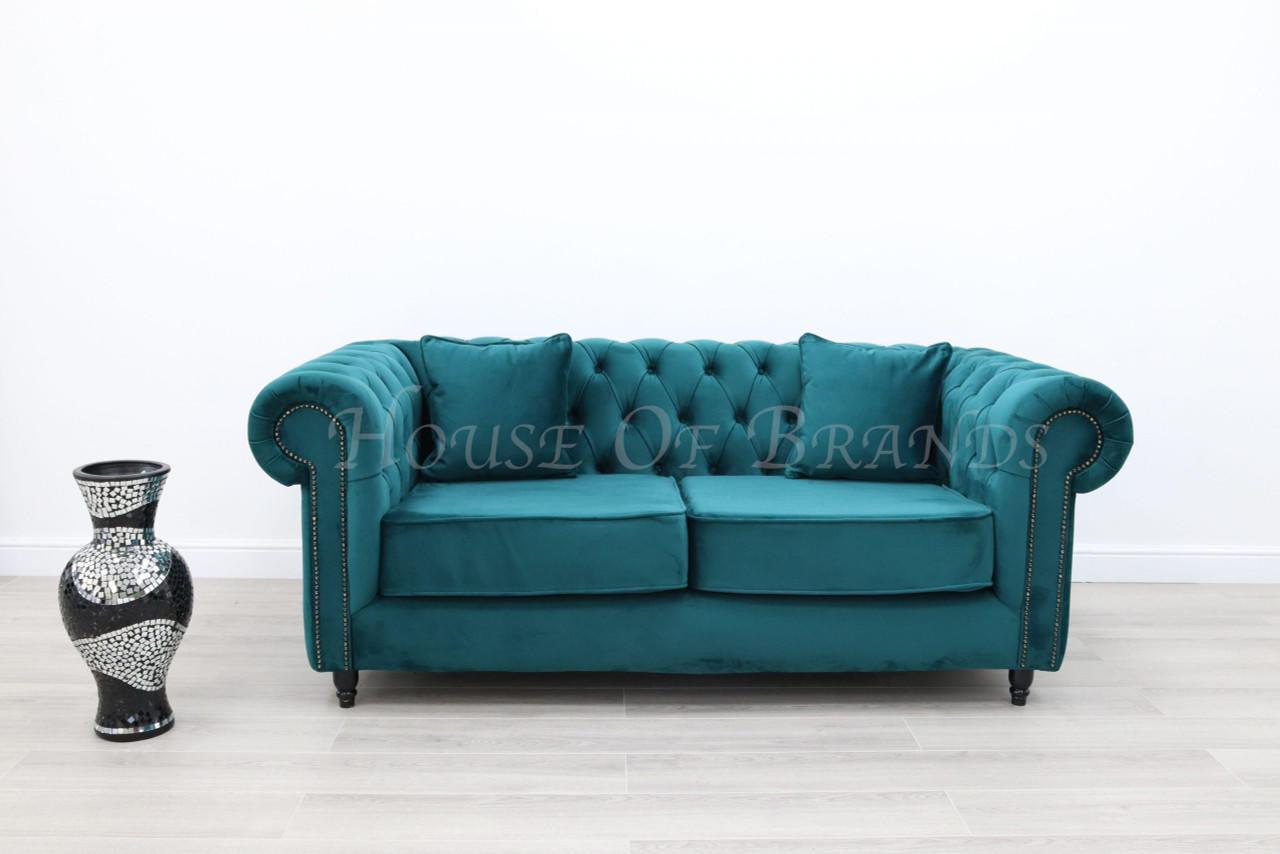 House Of Brands Chesterfield Velvet Sofa