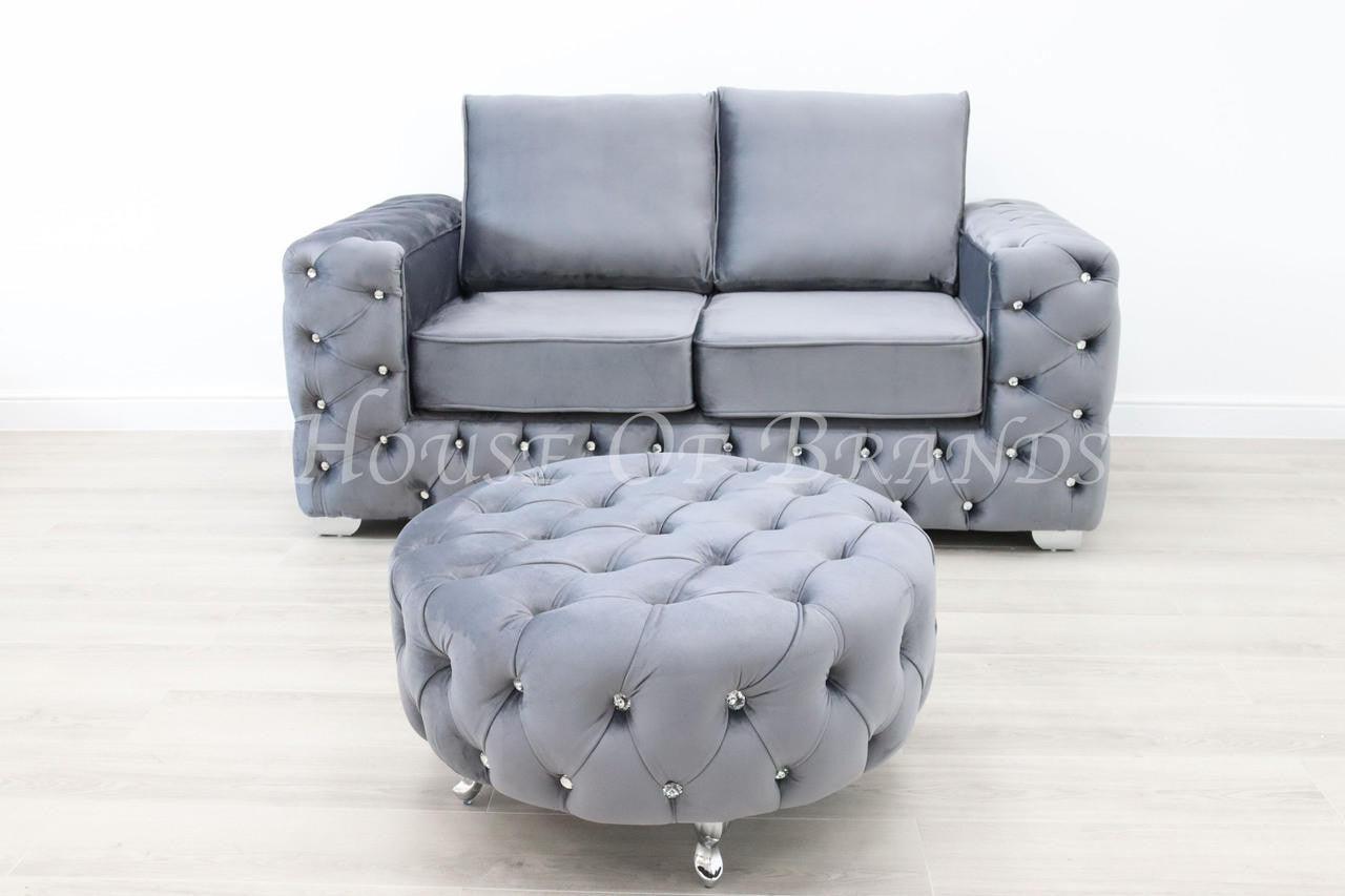 House Of Brands Upholstered Round Footstool
