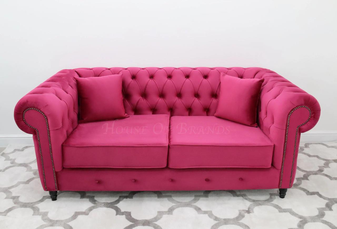 House Of Brands Chesterfield Velvet Sofa