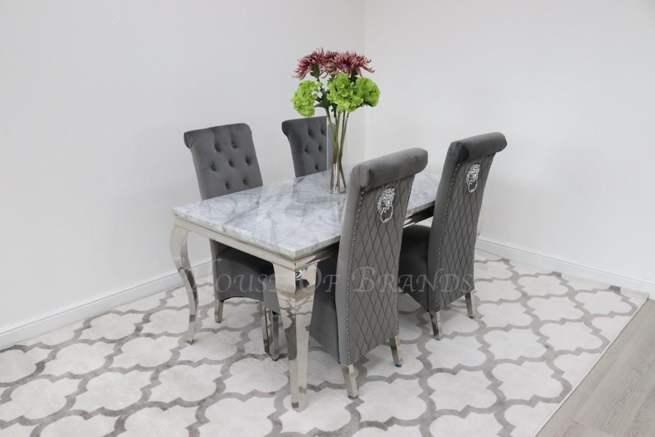 House Of Brands 1.5m Rome and 4 Leon Chairs