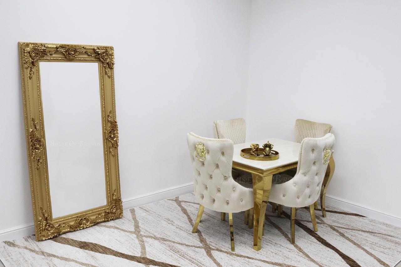 House Of Brands 1.2m Gold Rome & 4 Barcelona Chairs