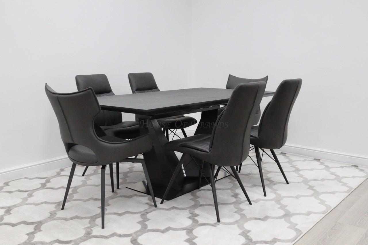 House Of Brands Windsor Extendable Table & 4 Alanya Chairs & 2 Rennes Chairs