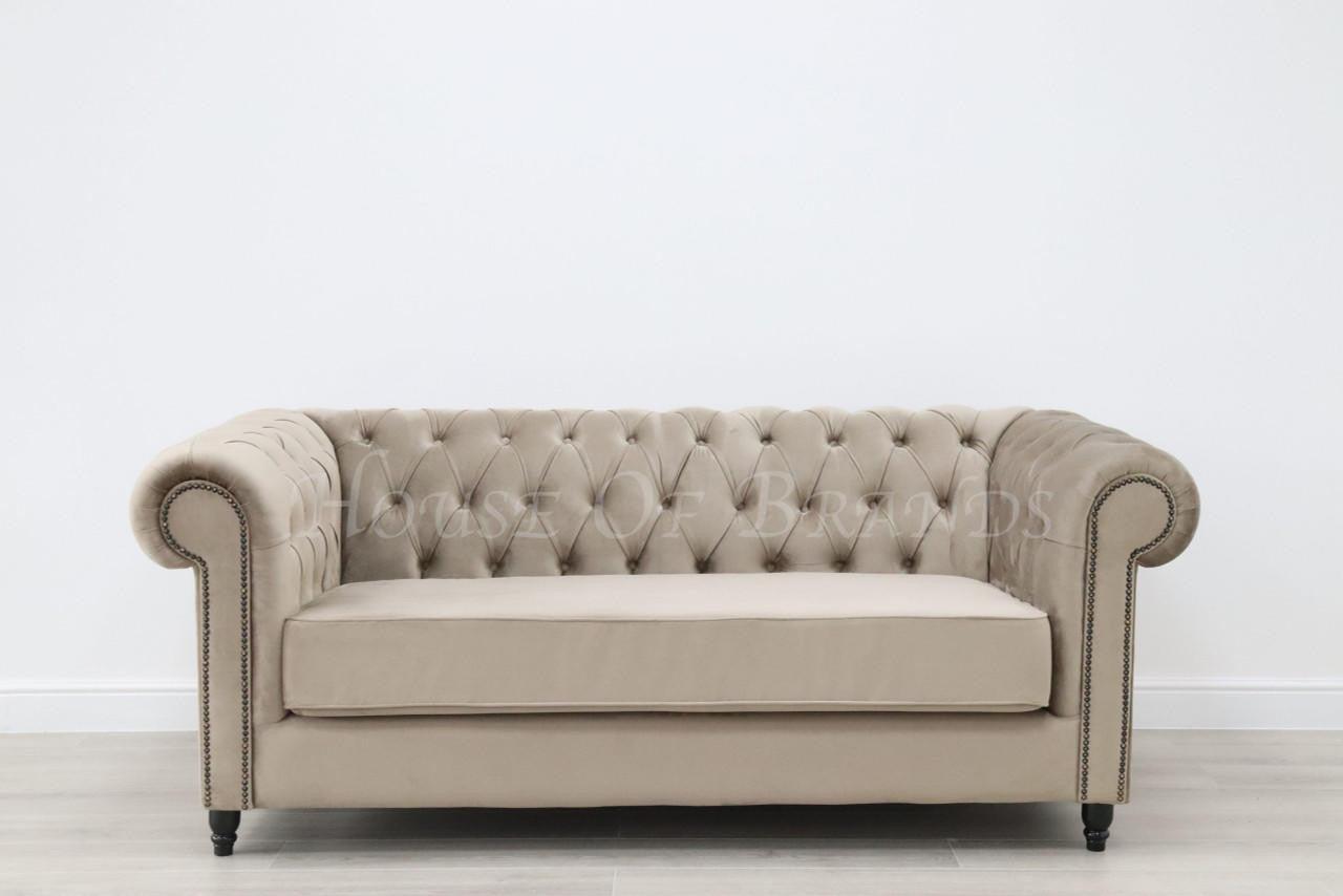 House Of Brands Chesterfield Velvet Sofa