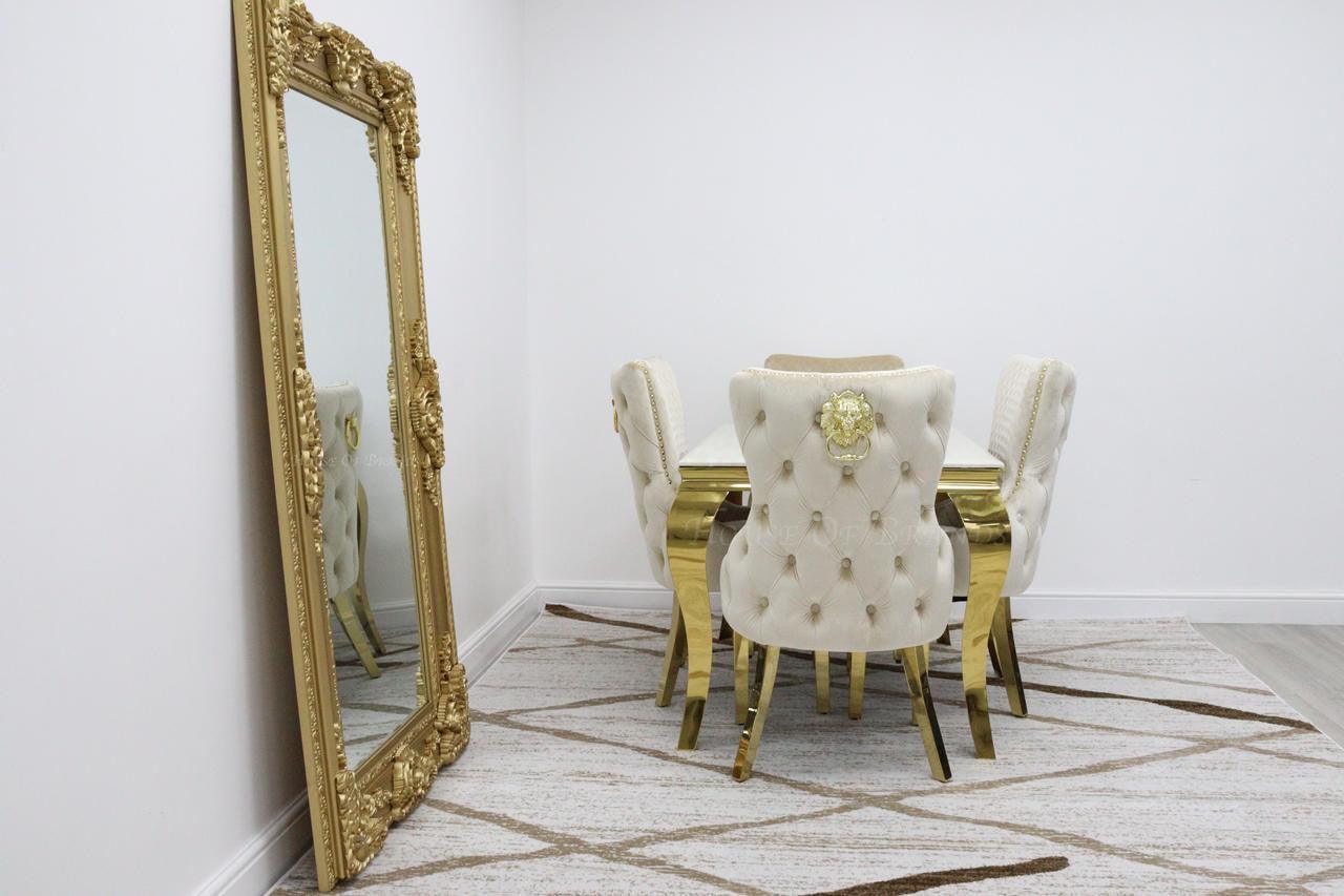 House Of Brands 1.2m Gold Rome & 4 Barcelona Chairs