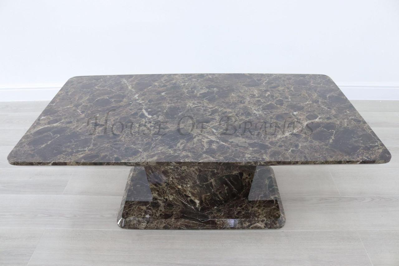 House Of Brands Nantes Brown Marble Effect Coffee Table