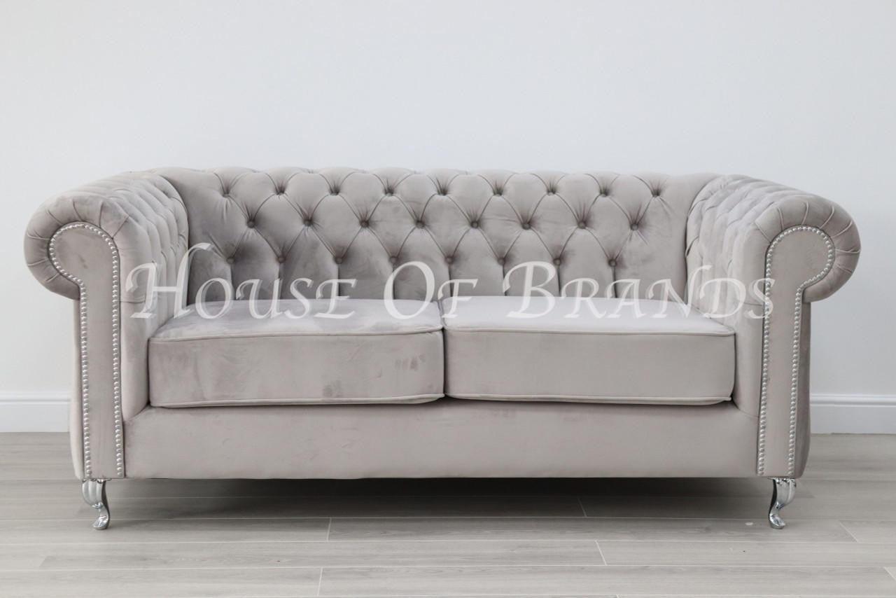 House Of Brands Chesterfield Velvet Sofa