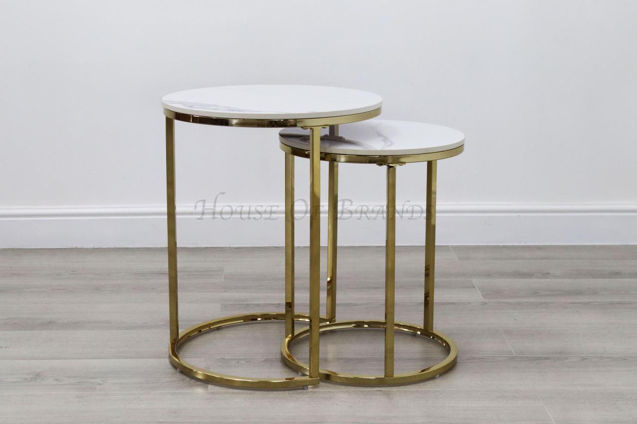 House Of Brands Gold Nest of Table