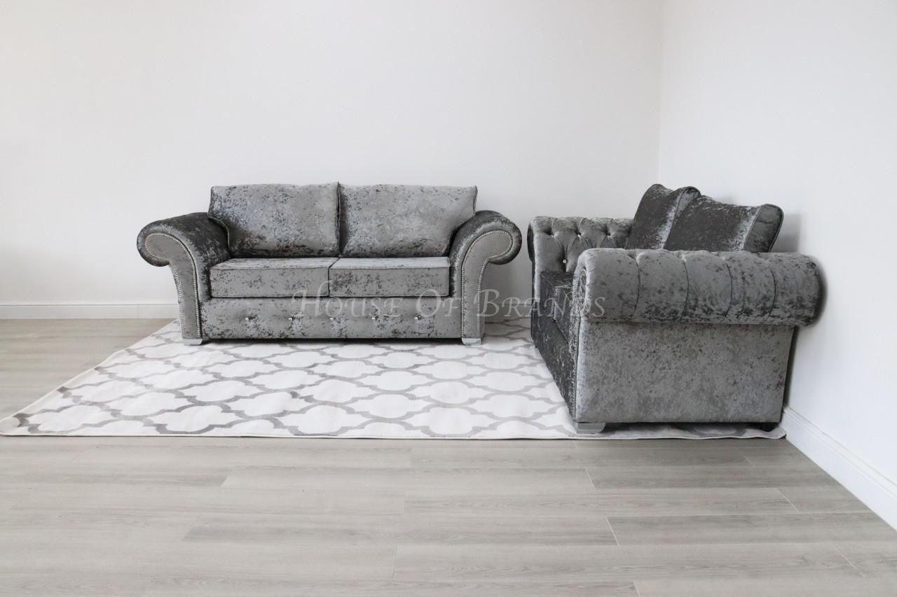 House Of Brands Bella Shimmer Velvet Sofa