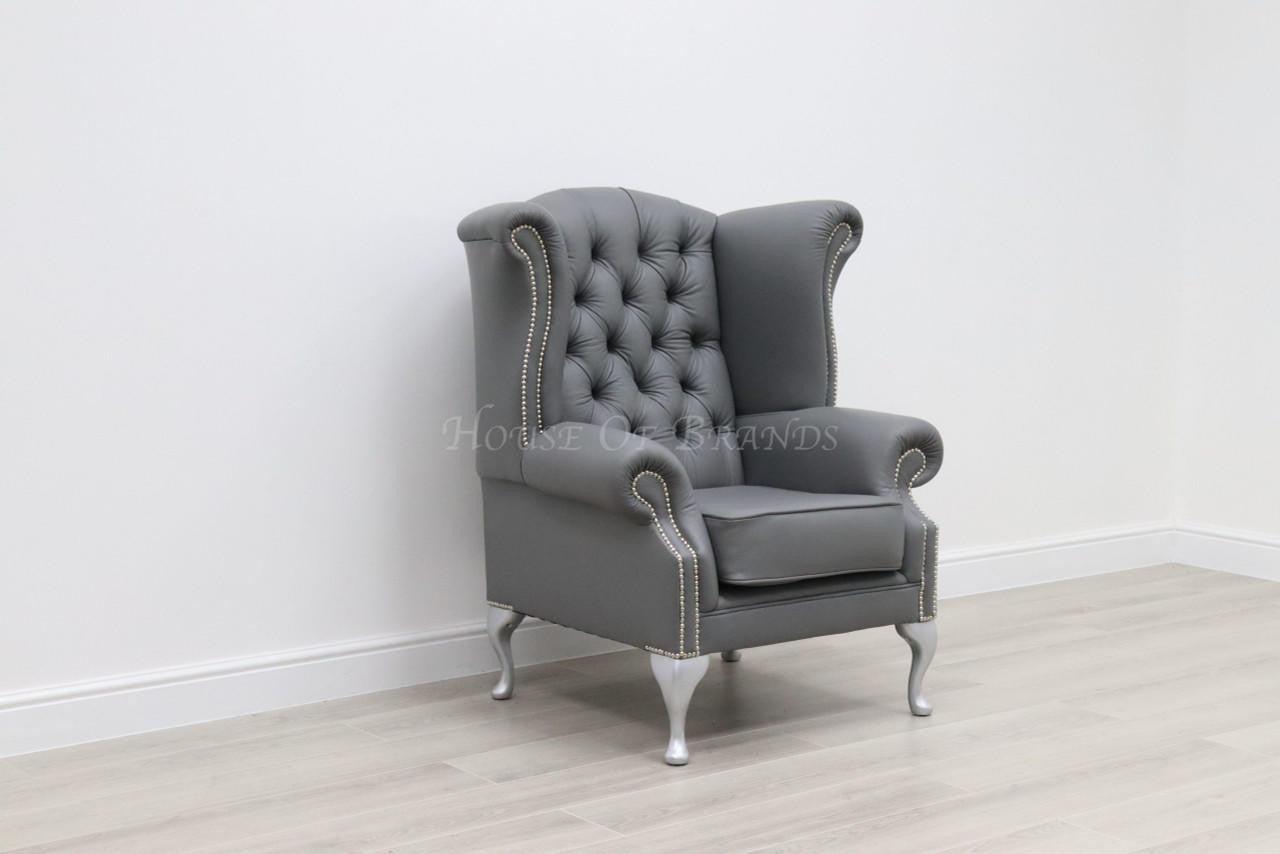 House Of Brands Queen Anne Birch Leather Chair