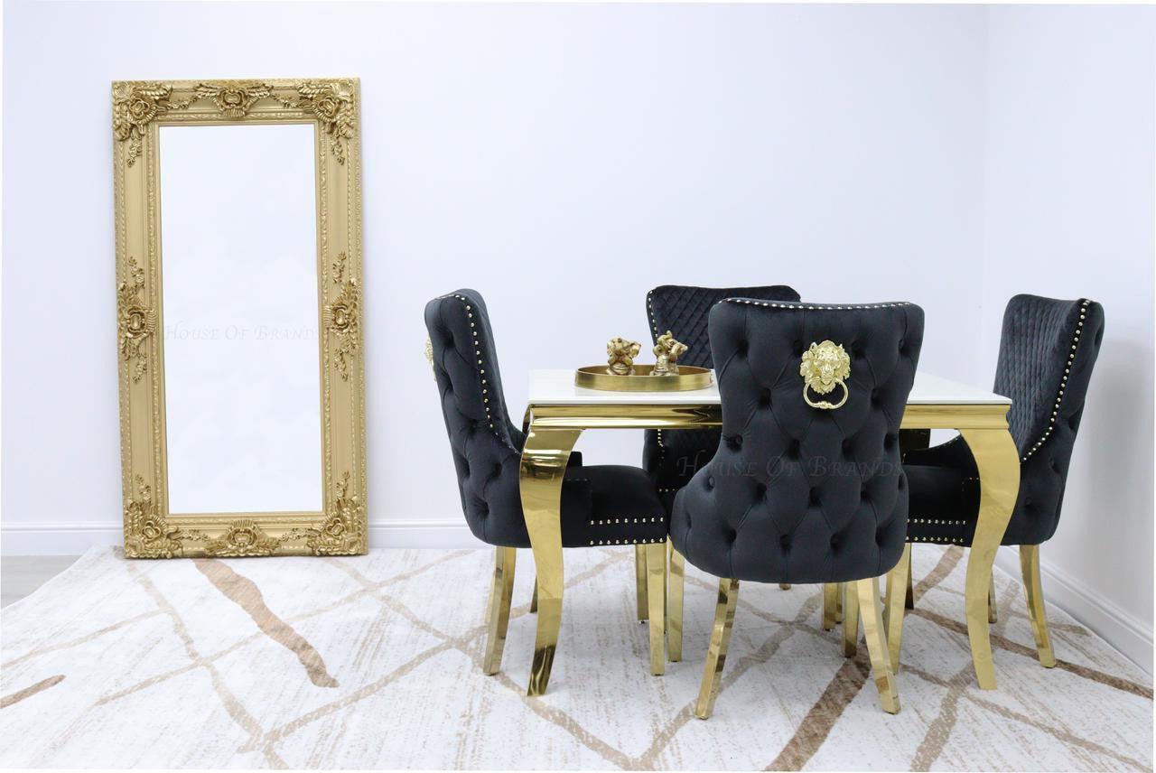 House Of Brands 1.2m Gold Rome & 4 Barcelona Chairs