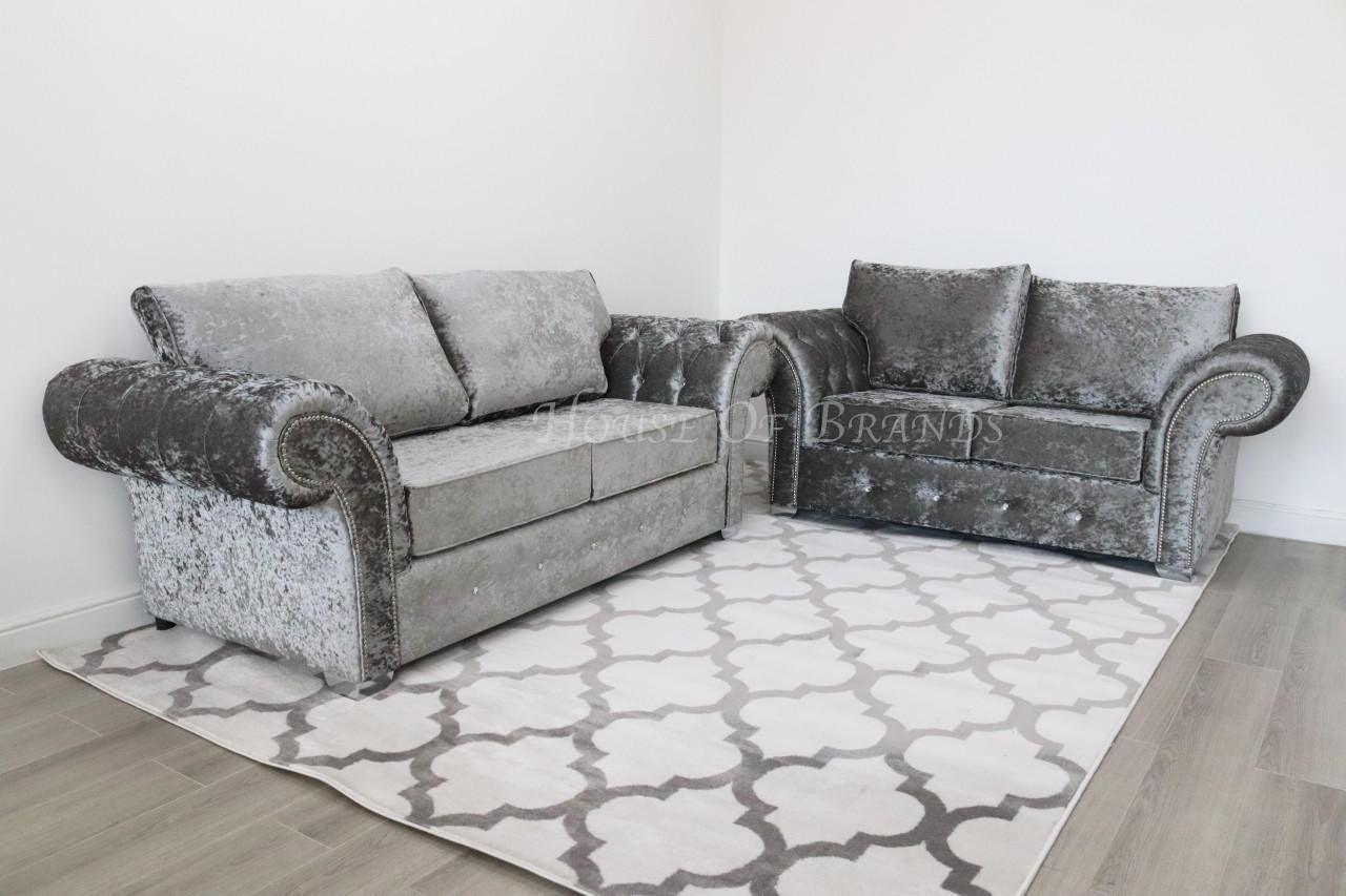 House Of Brands Bella Shimmer Velvet Sofa