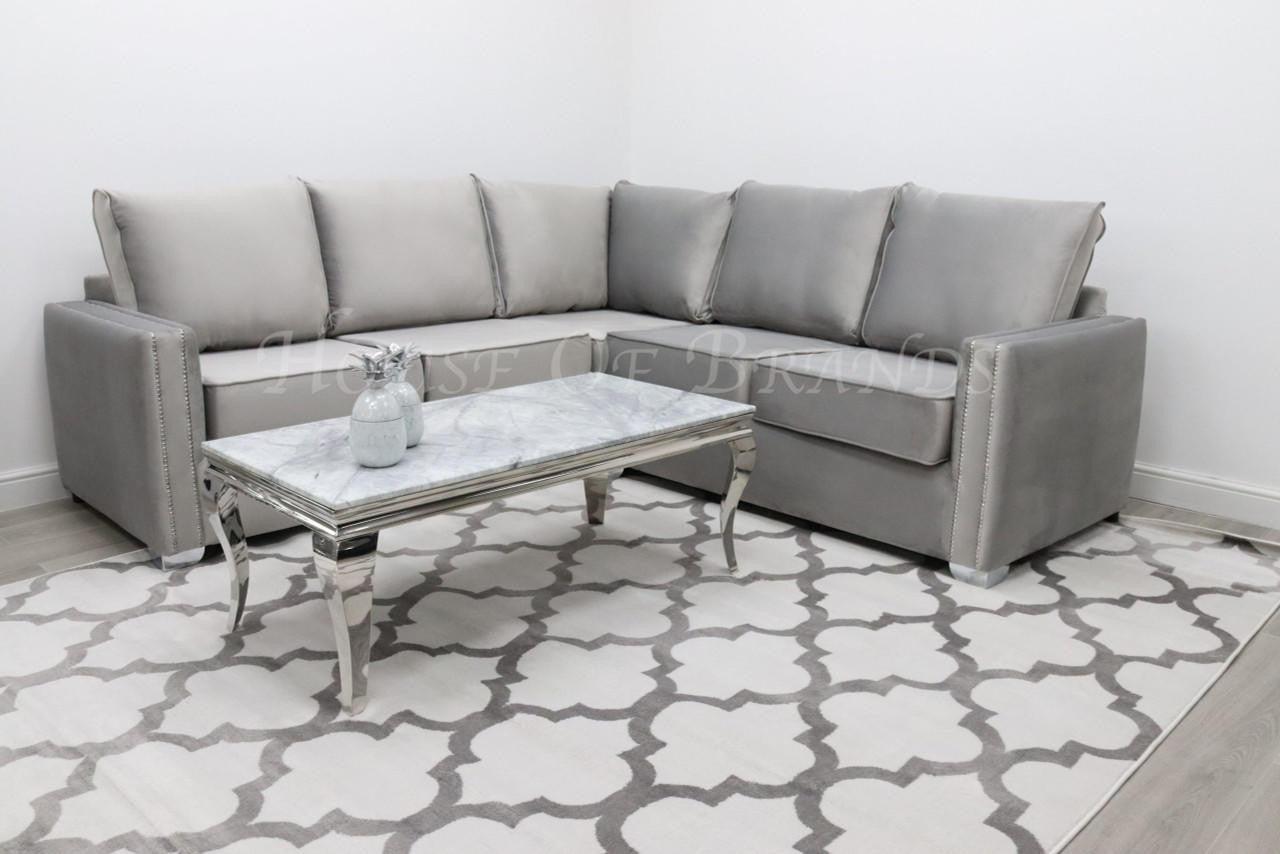 House Of Brands Riviera Velvet Corner Sofa