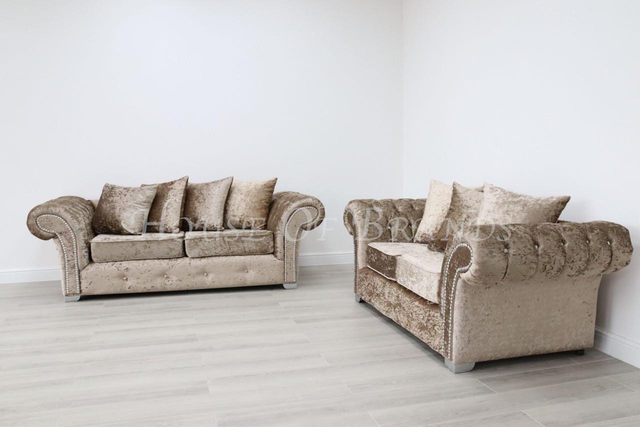 House Of Brands Bella Shimmer Velvet Sofa
