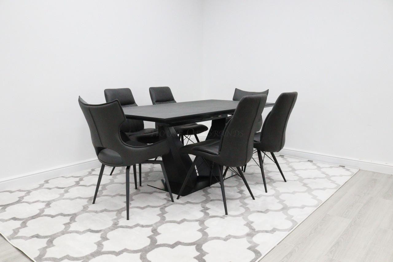 House Of Brands Windsor Extendable Table & 4 Alanya Chairs & 2 Rennes Chairs