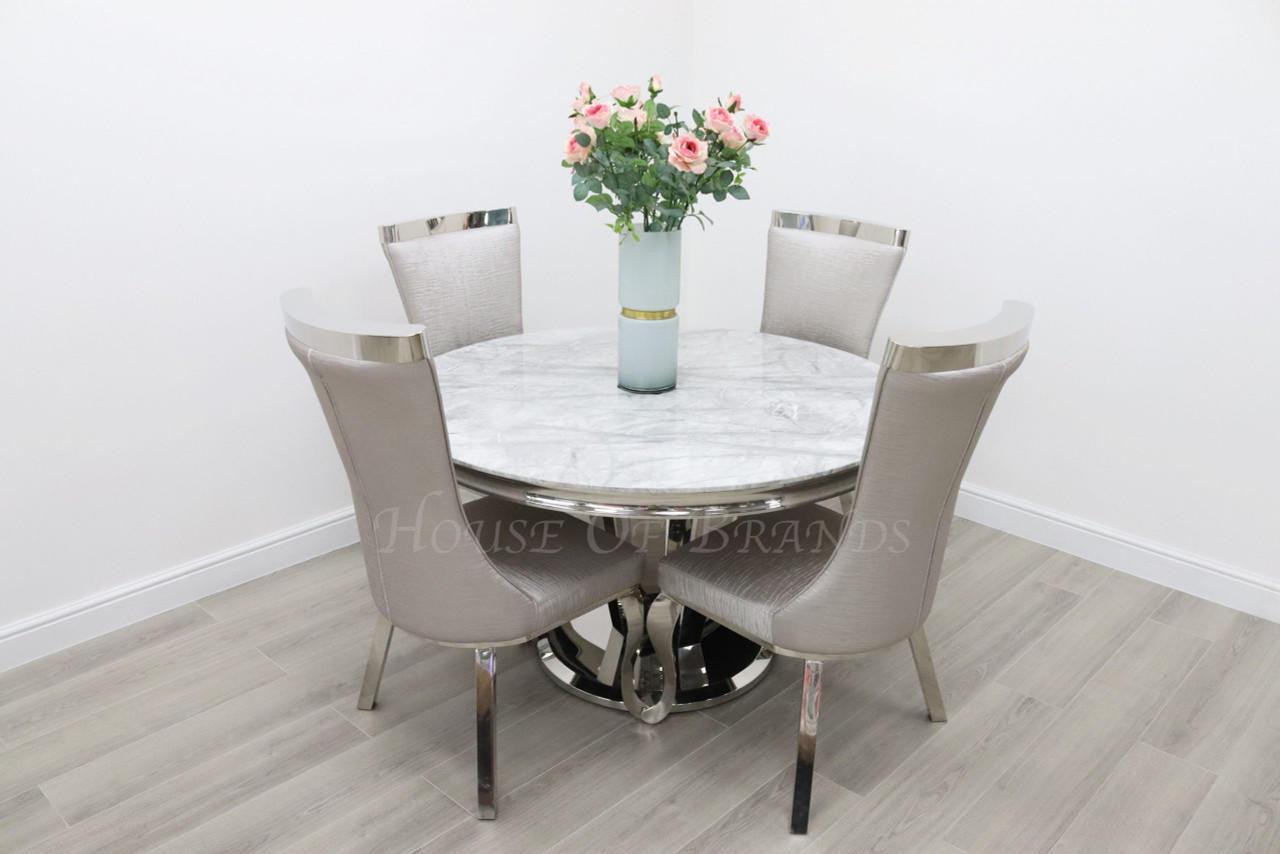 House Of Brands 1.3m Round Sorrento and 4 Tunis Chairs