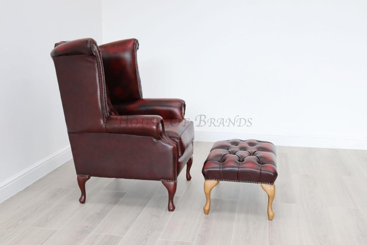 House Of Brands Queen Anne Genuine Leather Chair