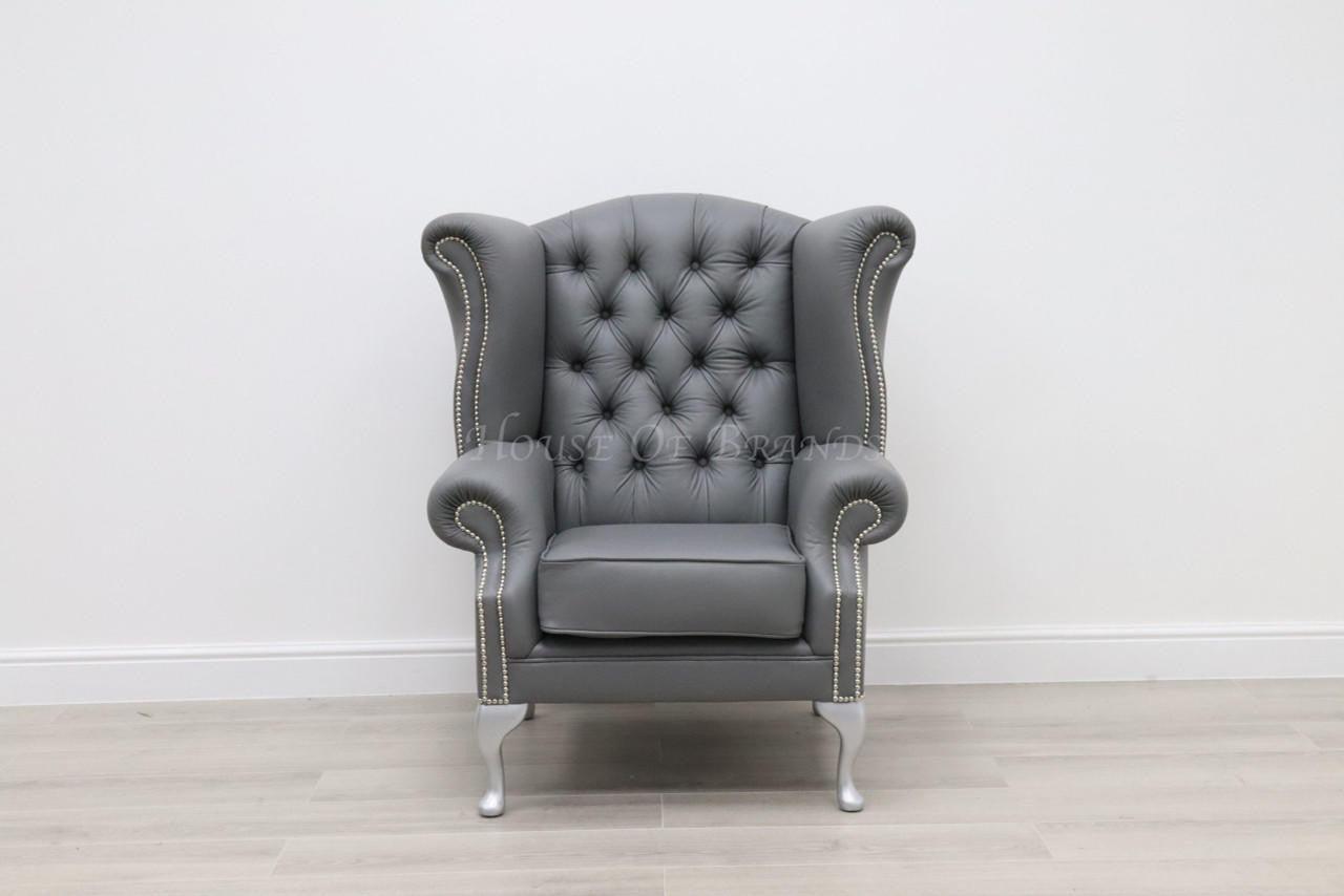 House Of Brands Queen Anne Birch Leather Chair