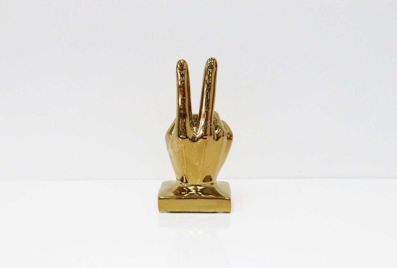 House Of Brands Small Peace Hand -Gold
