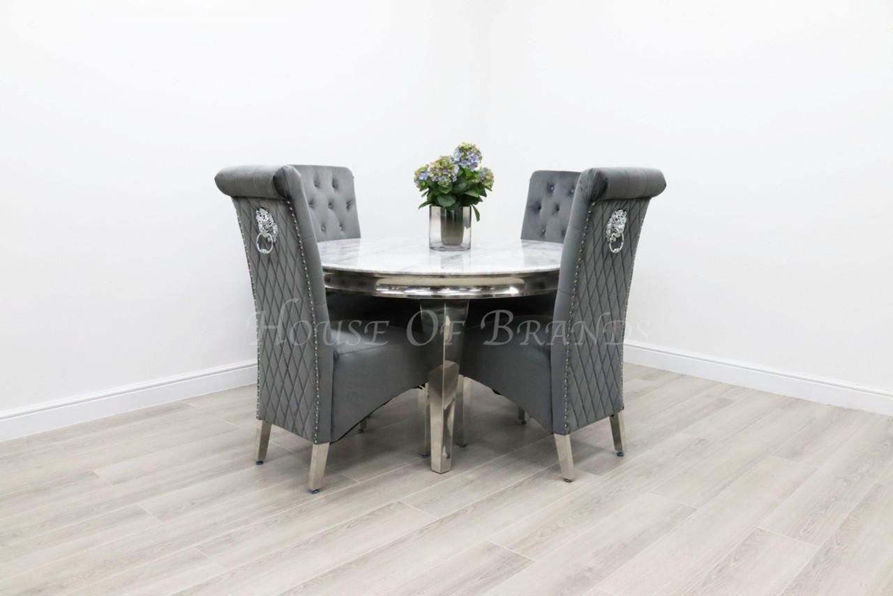 House Of Brands 1.3m Round Rome and 4 Leon Chairs