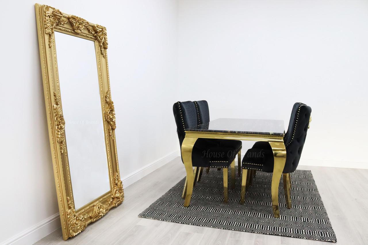 1.6m Gold Rome Dining Table and 4 Barcelona Chairs