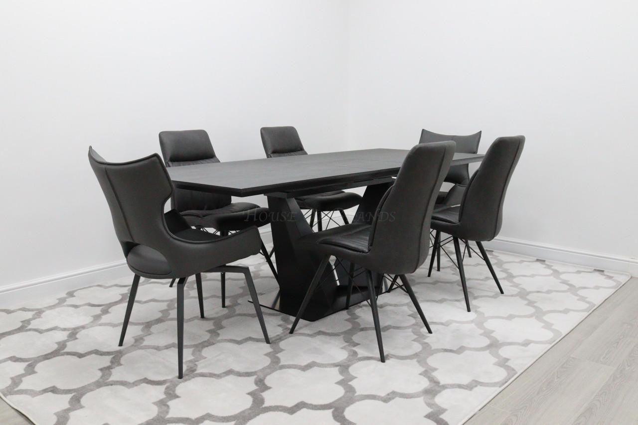 House Of Brands Windsor Extendable Table & 4 Alanya Chairs & 2 Rennes Chairs