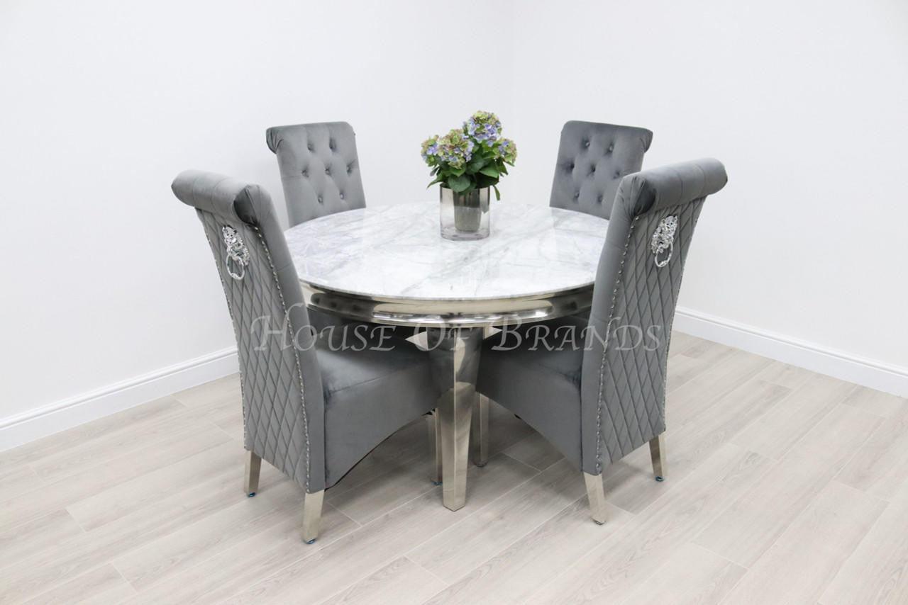 House Of Brands 1.3m Round Rome and 4 Leon Chairs