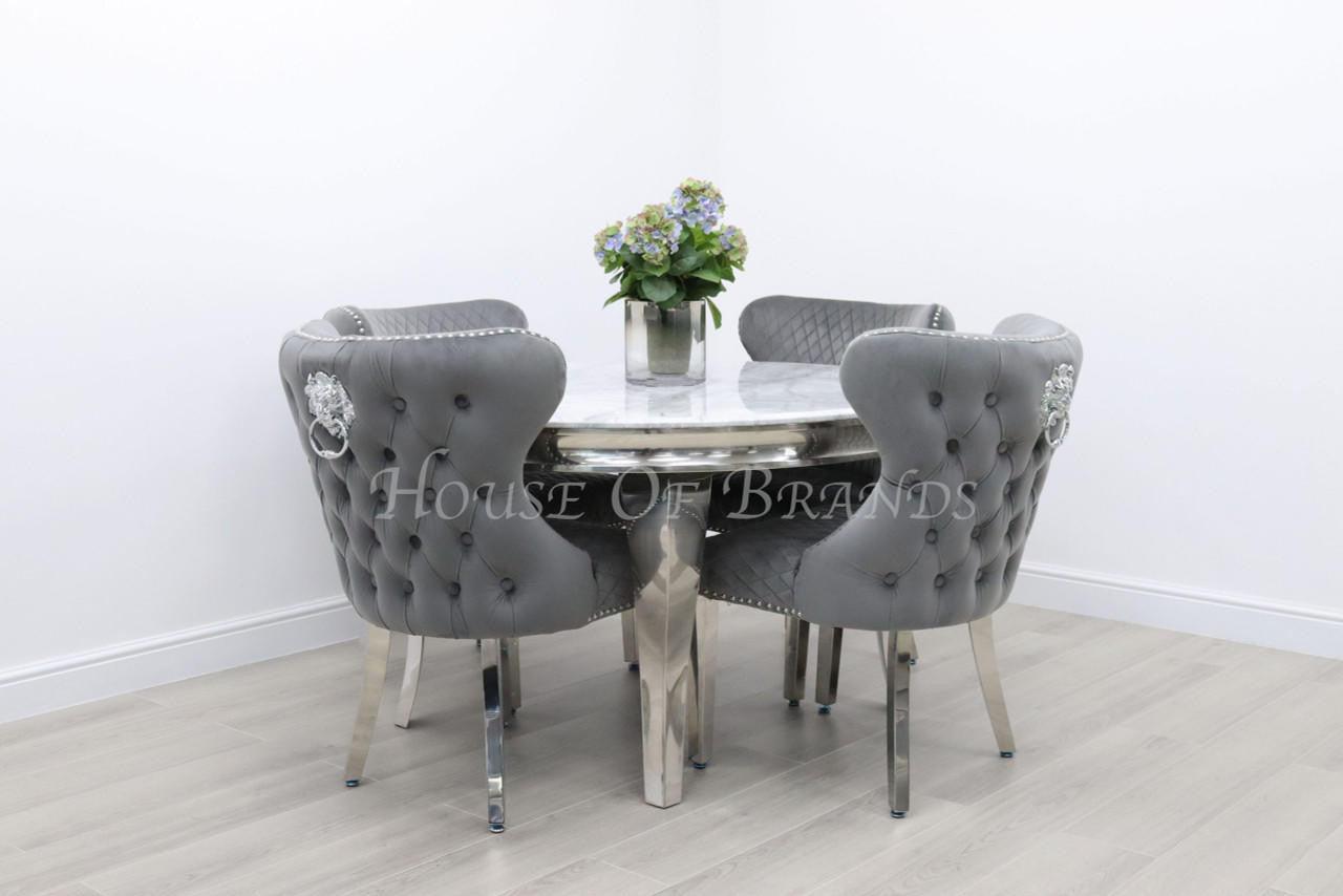 House Of Brands 1.3m Round Rome and 4 Valencia Chairs