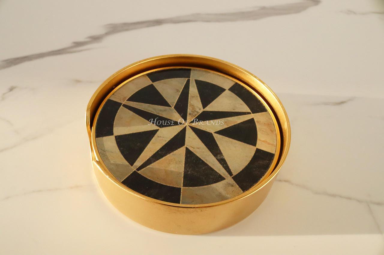 House Of Brands Gold Compass Coasters 