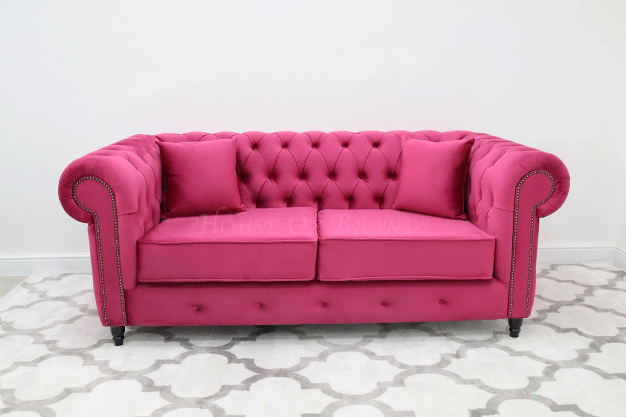 House Of Brands Chesterfield Velvet Sofa