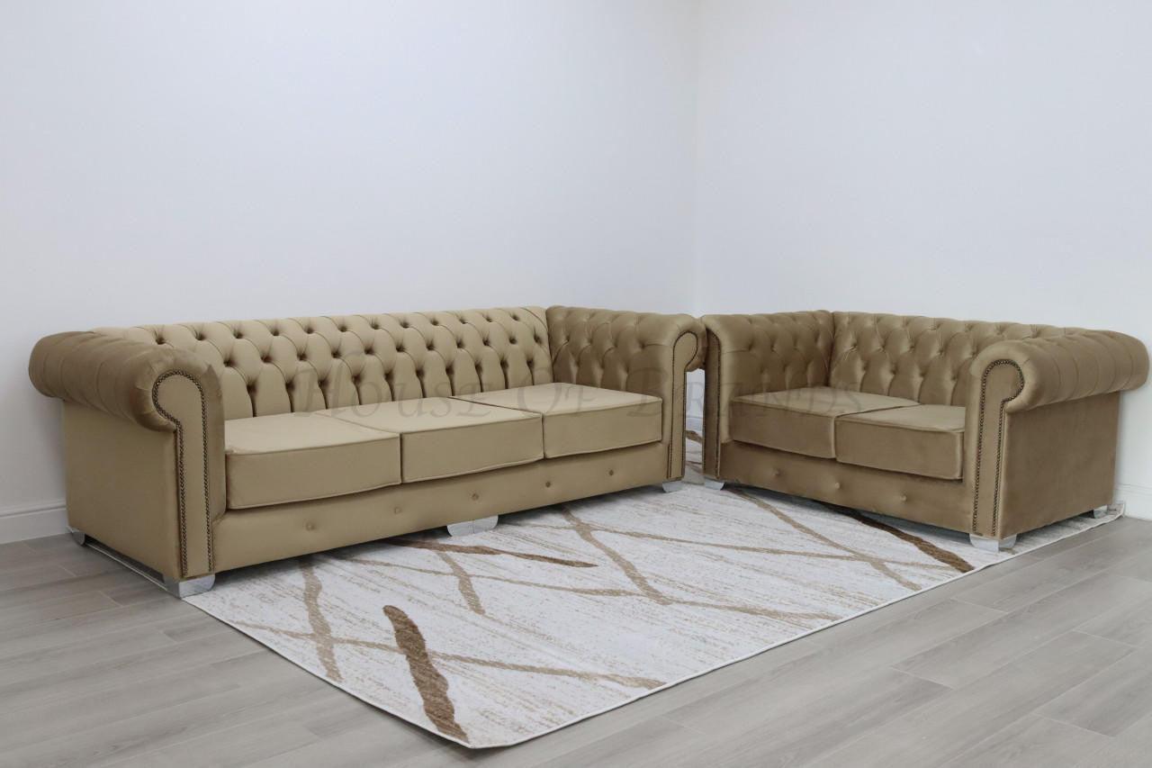 House Of Brands Chesterfield Velvet Sofa