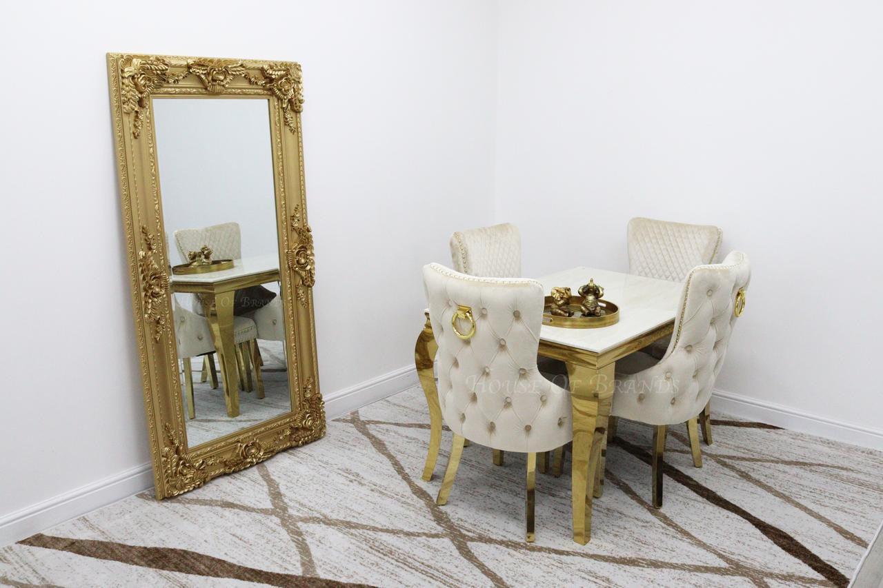 House Of Brands 1.2m Gold Rome & 4 Barcelona Chairs