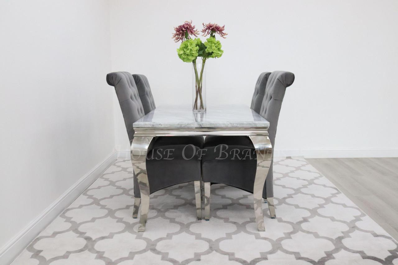 House Of Brands 1.5m Rome and 4 Leon Chairs