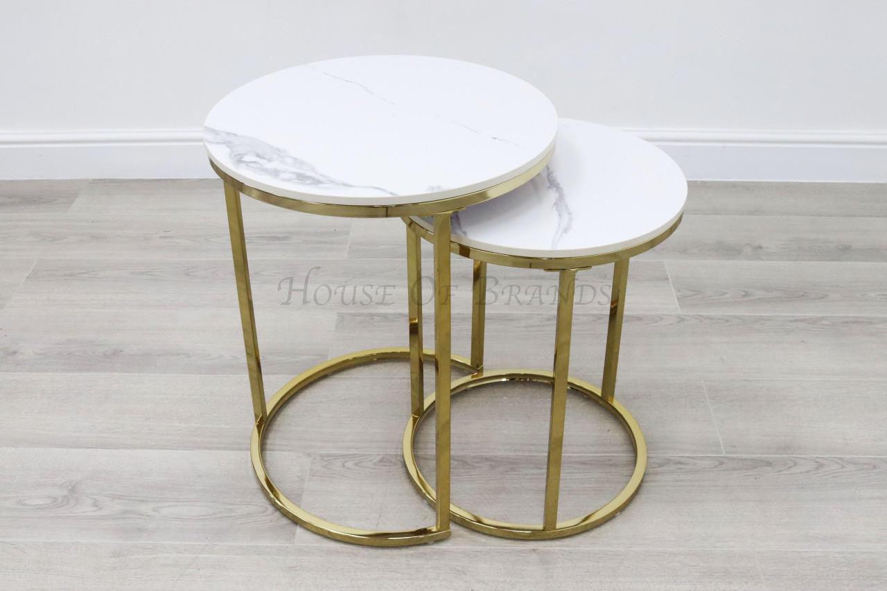 House Of Brands Gold Nest of Table