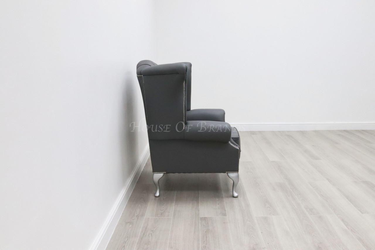 House Of Brands Queen Anne Birch Leather Chair