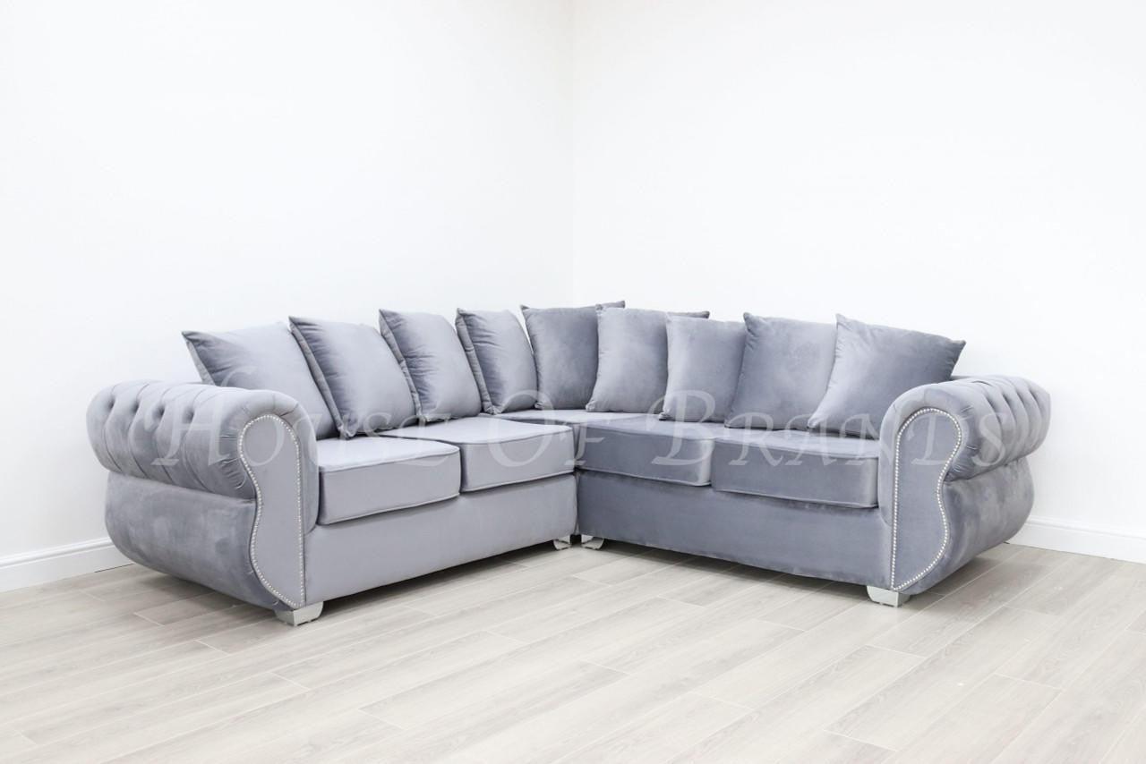 House Of Brands Riva Velvet Corner Sofa