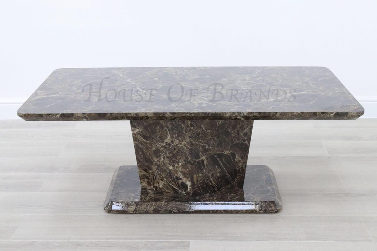 House Of Brands Nantes Brown Marble Effect Coffee Table