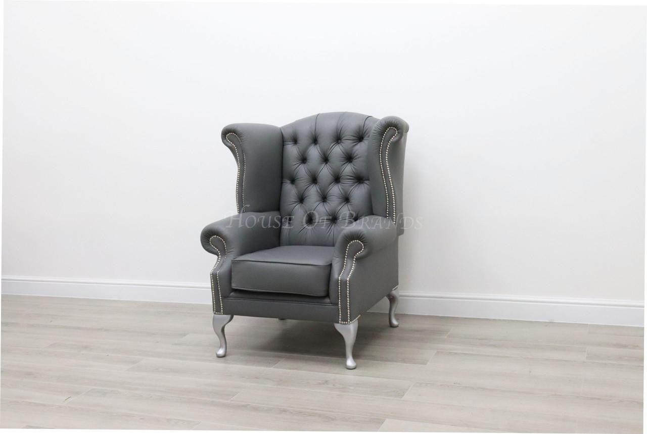 House Of Brands Queen Anne Birch Leather Chair