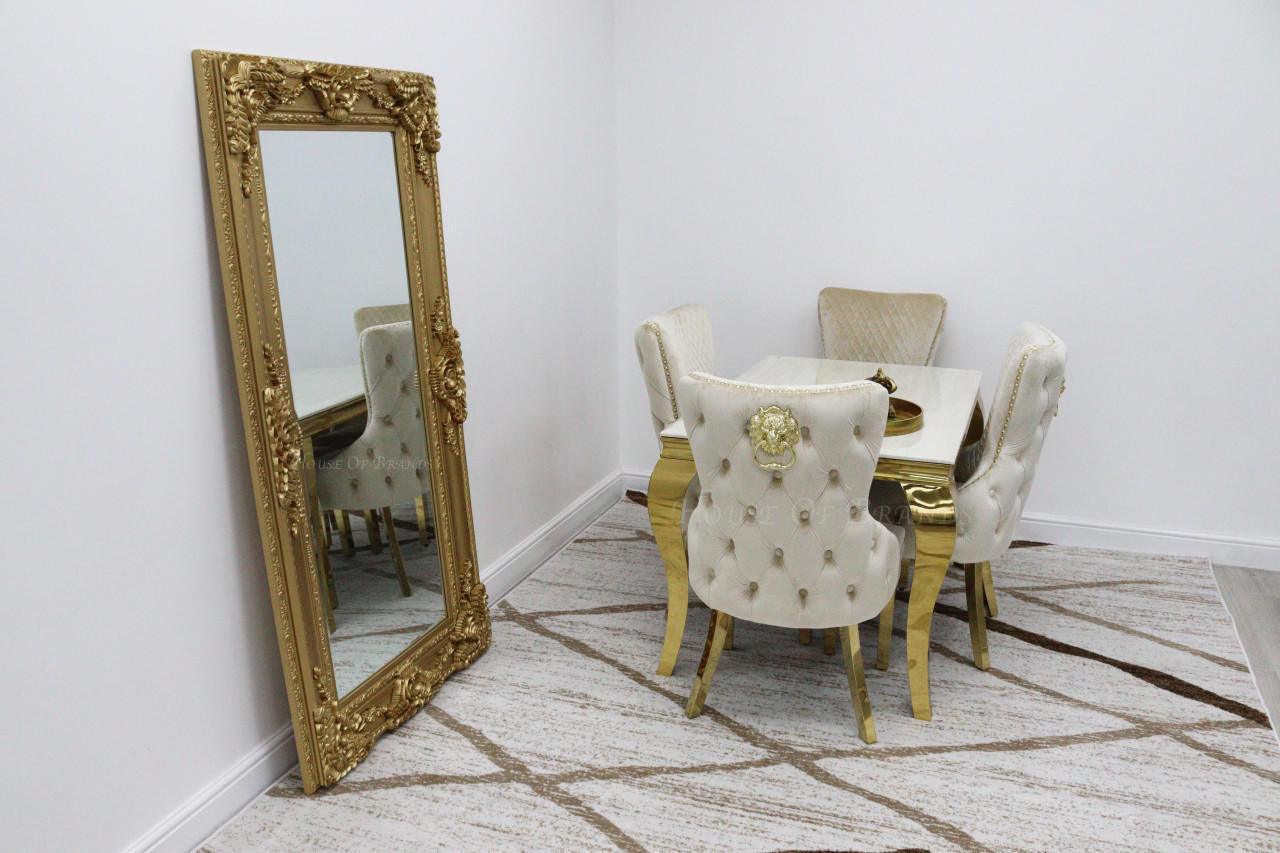 House Of Brands 1.2m Gold Rome & 4 Barcelona Chairs