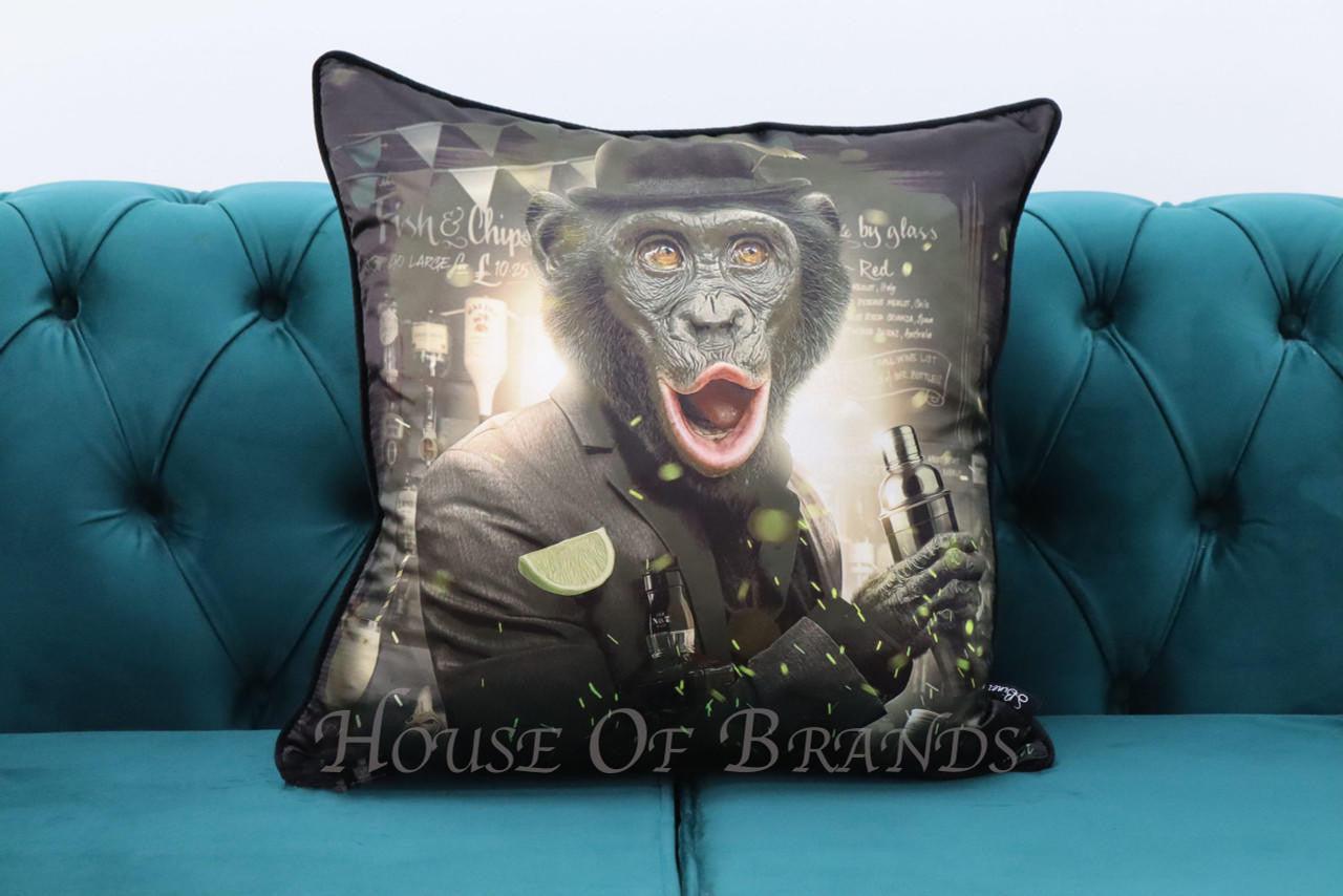 House Of Brands Bartender Monkey Cushion 