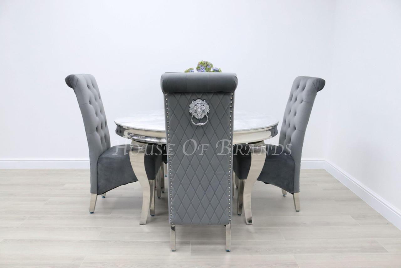 House Of Brands 1.3m Round Rome and 4 Leon Chairs
