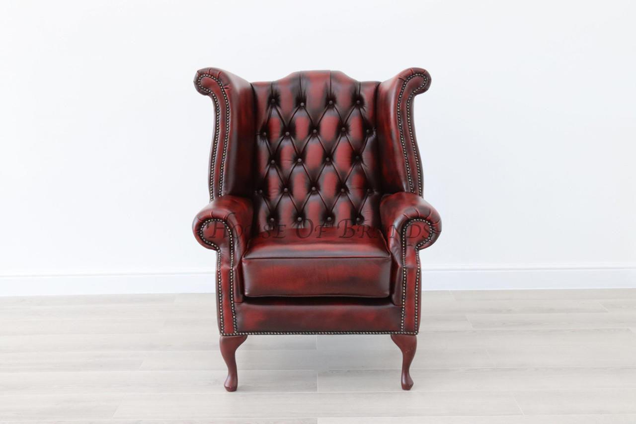 House Of Brands Queen Anne Genuine Leather Chair
