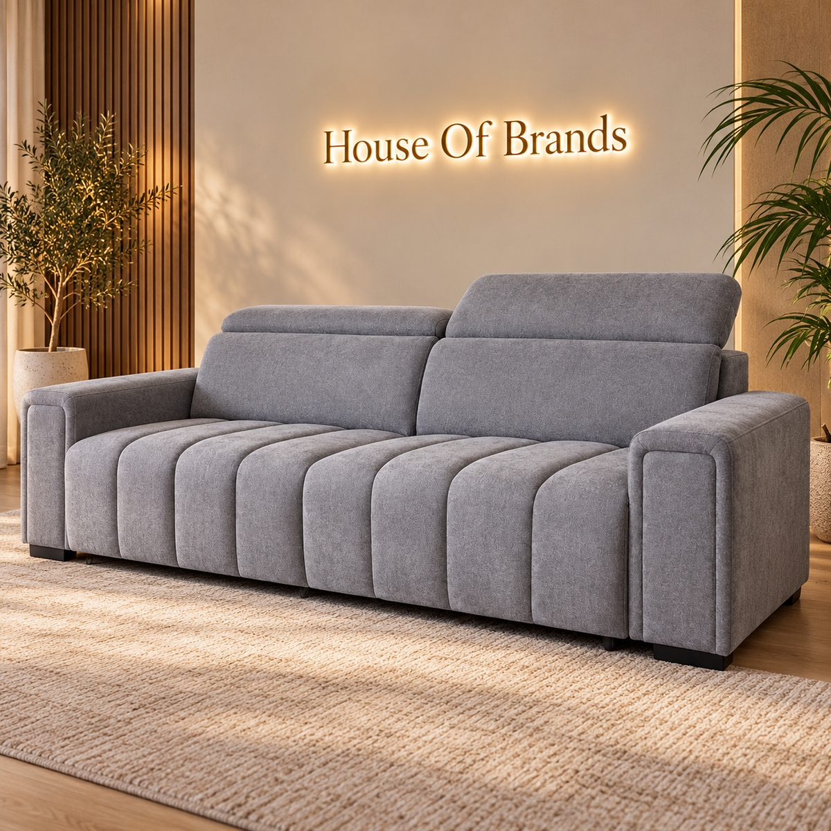 April Grey Electric Sofa Bed 3 Seater