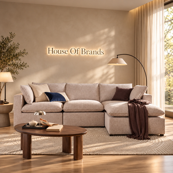Solenne Pearl Chenille Modular Chaise Sofa