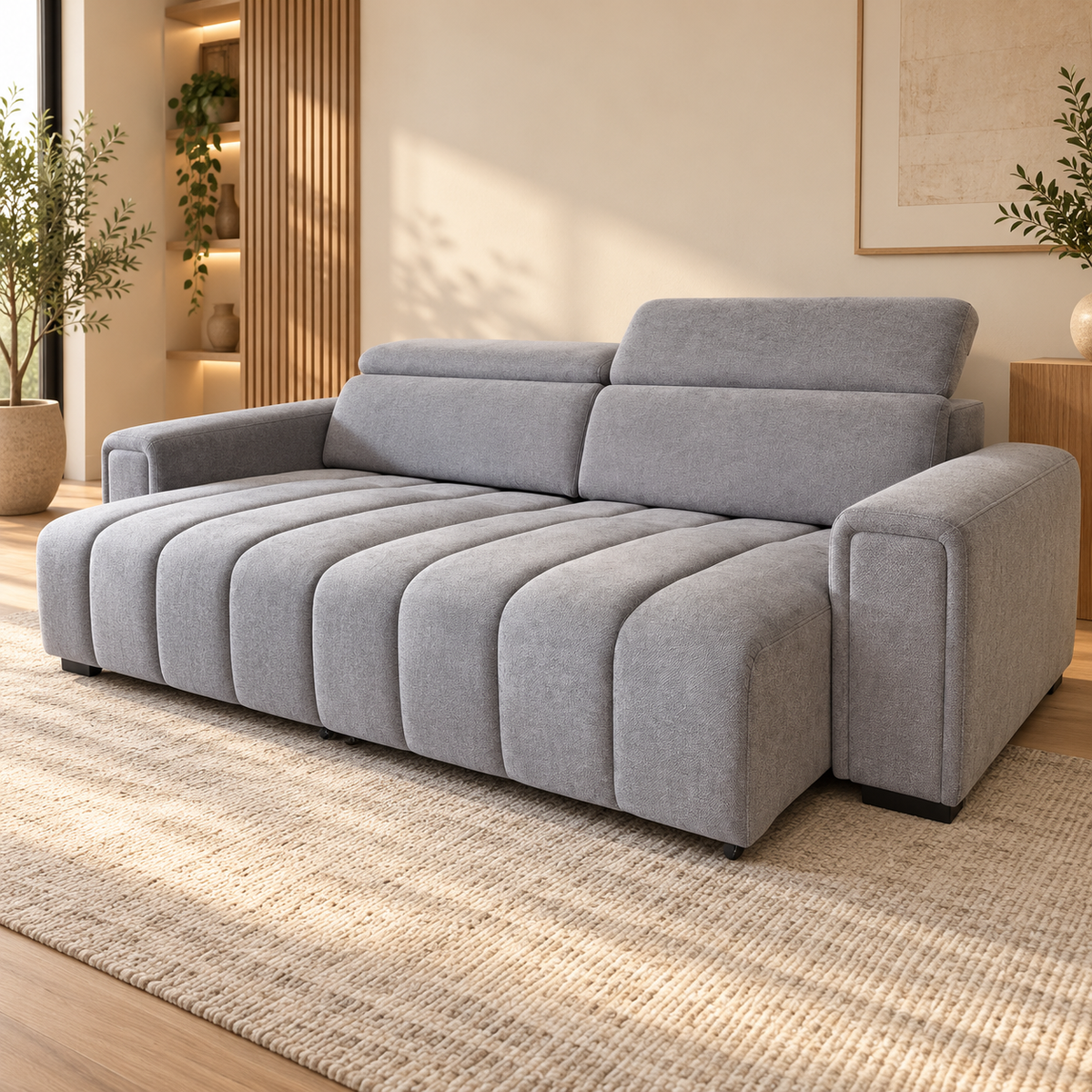 April Grey Electric Sofa Bed 3 Seater